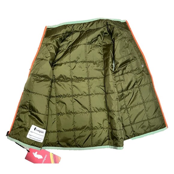 NWT COTOPAXI Kids S Teca Calido Zip Vest Reversible Sleepover Green Blue Orange - Picture 5 of 10